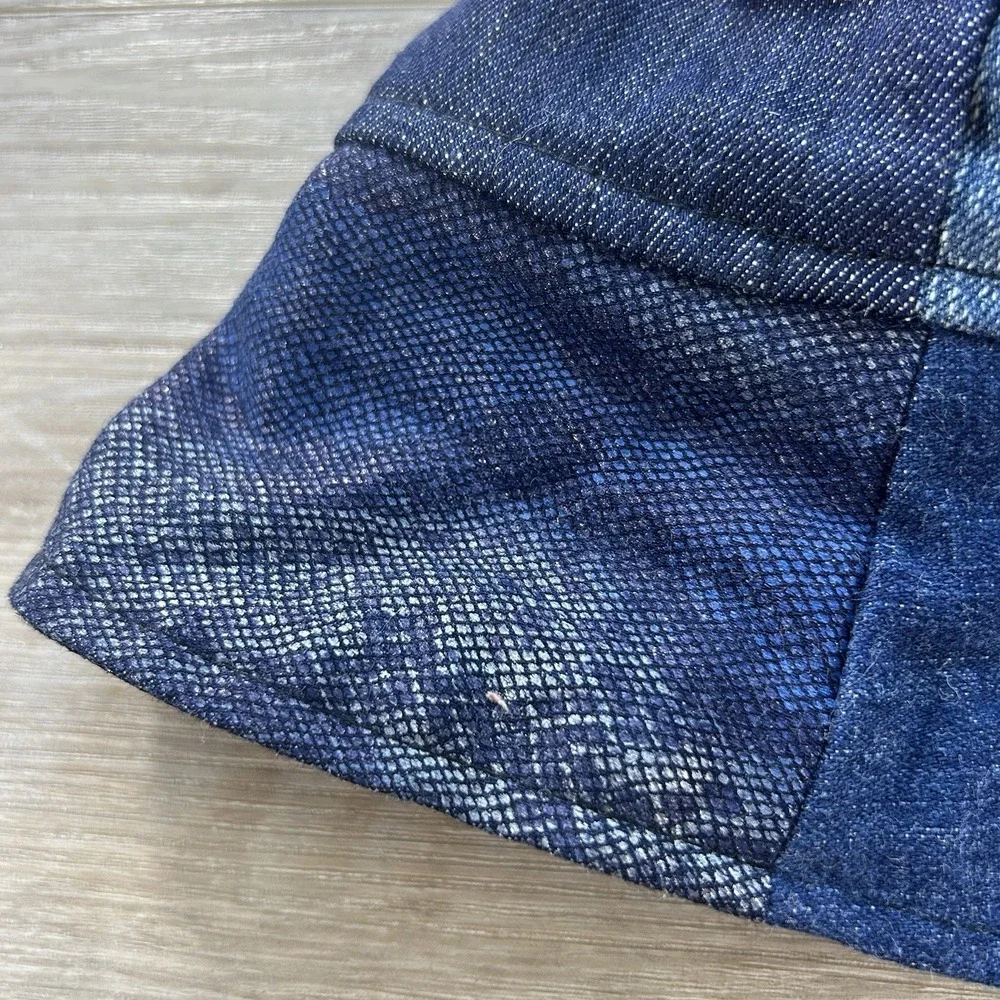 Re Worked/Re Paved Polo Ralph Lauren Bear Denim Patchwork Bucket Hat Size M/L